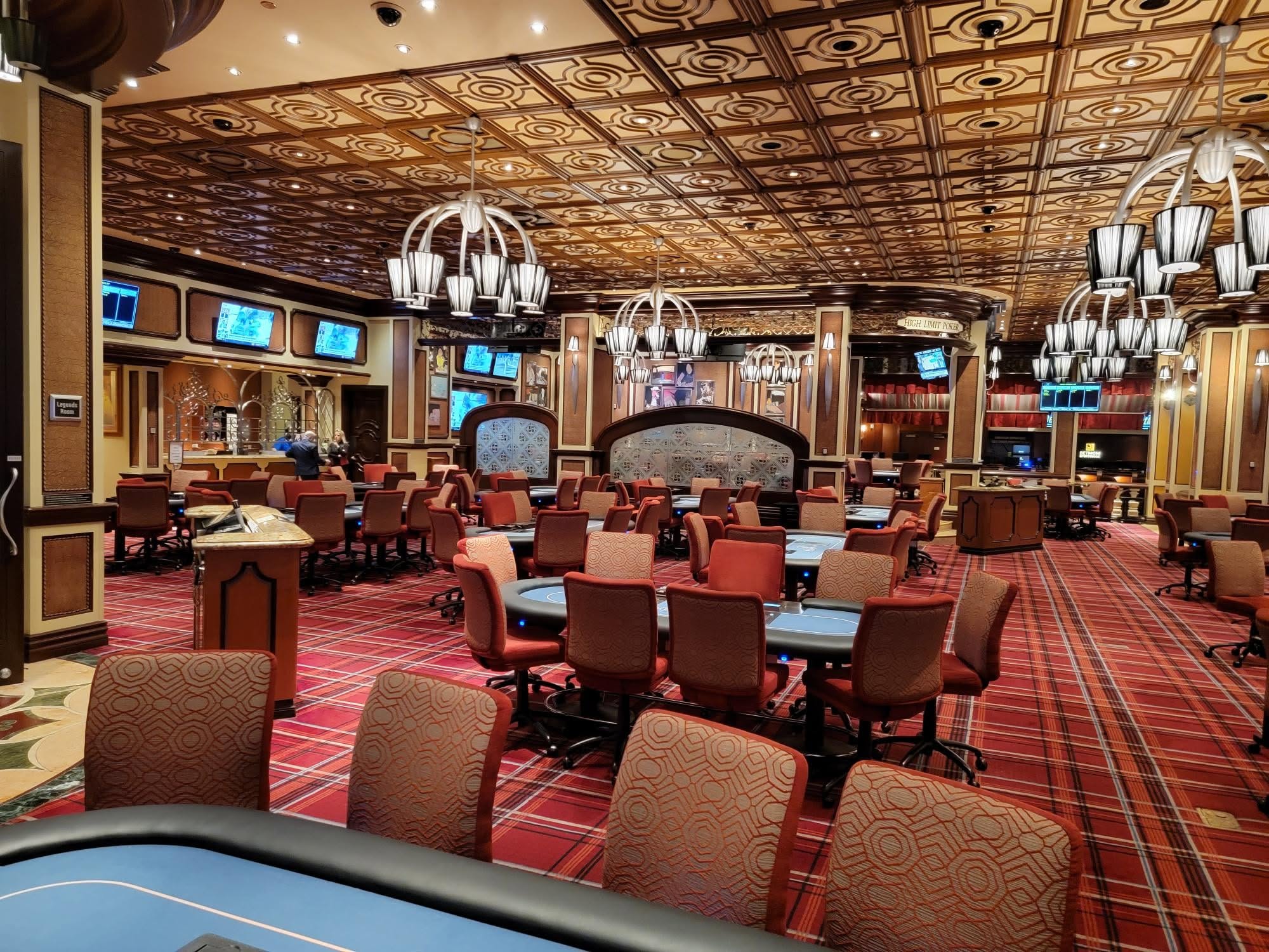 Sit N Charge USB phone charging installed at Bellagio Casino Las Vegas poker tables
