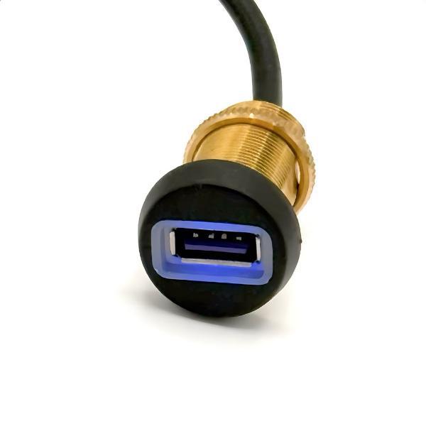 QC3 USB Threaded Barrel with LED USB-A Port and Cable Options — SitNCharge casino USB charging