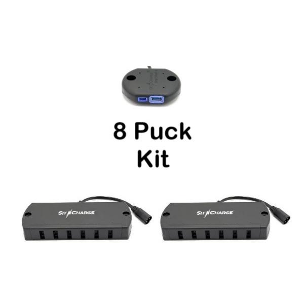 Smart Puck II w/LED — Poker Table Charging Kit 8 Seat